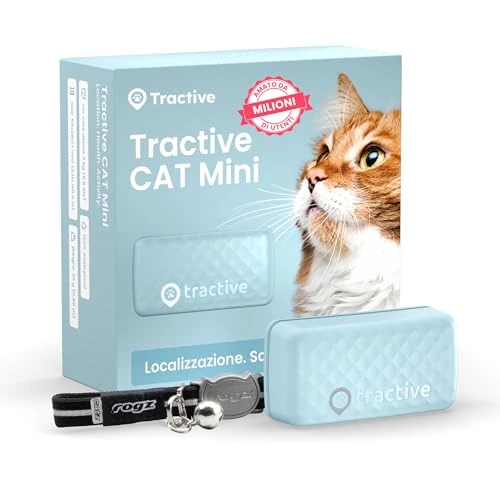 Tractive – Collier GPS Chat Connecté Mini | N° 1 des GPS pour Chats | Localisation en Direct | Historique de Localisation et Fonction Territoire | Collier de Sécurité Inclus (Menthe)