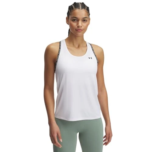 Under Armour Damen Tech Knockout Tank, super weiches Tank Top, schnelltrocknendes und atmungsaktives Funktionsshirt, Weiß / / Schwarz, LG