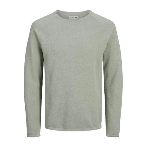 JACK & JONES JJEHILL Knit Crew Neck Noos, Maglione, Uomo, Iceberg Green/Detail: Twist, XS