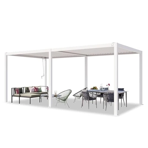 Offre limitée : PRIMEYARD Pergola 3x6 m poteaux en Aluminium Blancs avec Lames orientables en Acier pavillon de 2465.00 € à 2465.00 € (0.00% de remise)