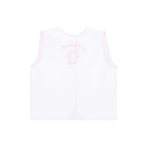 Ellepi Camisón de la suerte para nacimiento, seda o algodón, blanco/rosa., En talla del