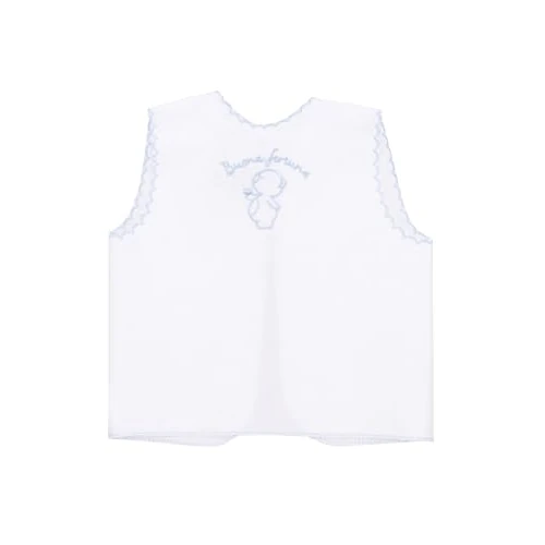 Ellepi Chemises de la Fortune Naissance Bébé Soie ou Coton, Blanc/Ciel, taglia unica