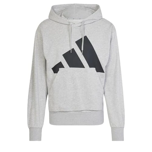 Offerta a tempo: adidas Uomo Essentials Big Logo French Terry Hoodie Sweatshirt, Medium Grey Heather/Black, L - 40% da 55.00 € a 33.00 €