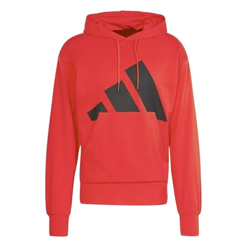 Offerta a tempo: adidas Uomo Essentials Big Logo French Terry Hoodie Sweatshirt, Pure Ruby/Black, S - 44% da 55.00 € a 31.04 €