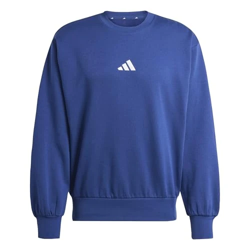 Offerta a tempo: adidas Uomo Essentials Feelcozy Fleece Sweatshirt, Dark Blue/White, L - 36% da 40.00 € a 25.49 €