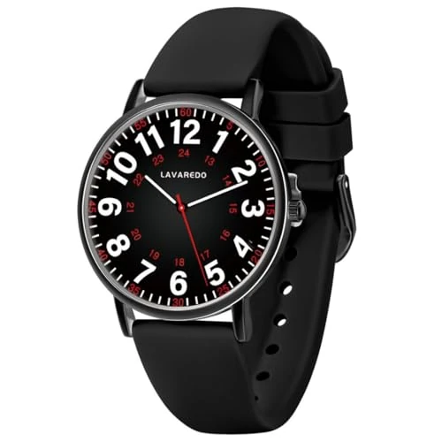 aswan watch Flat Women's Analogue Quartz Watch with Leather/Silicone Strap, Date, 2 Hands, 39 mm Case Size, 11 BLACK, Modern and sporty