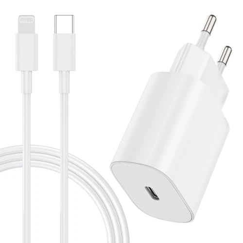 iPhone snellader, 20 W USB C-oplader met iPhone 2 m oplaadkabel, voeding met 2 m Lightning-kabel voor Apple iPhone 14 Pro Max/13 Pro/12/11/X/XR/XS/8/Mini/iPad