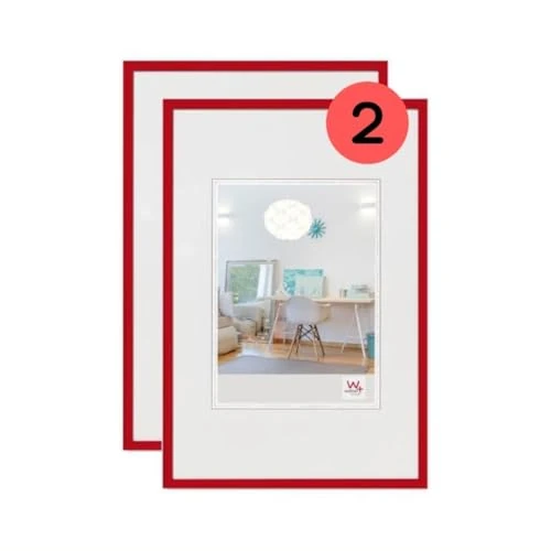 Offerta a tempo: walther design New Lifestyle Cornice portafoto, in confezione da 2 pezzi, da 15 x 20 cm, colore rosso - 49% da 21.48 € a 10.99 €