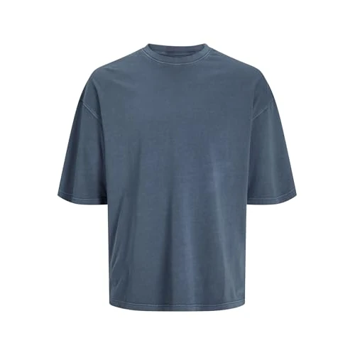 Offerta a tempo: JACK & JONES Maglietta da Uomo in Tinta Unita, Blu (Mood Indigo), M - 50% da 19.99 € a 10.00 €
