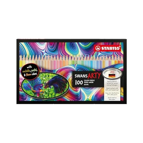 Oferta limitada: STABILO - Lápices de colores - swans - ARTY - Pack de 100 - Incluye 27 colores pastel, 4 neón y 9 colores metálicos de 35.10 € a 28.30 € (ahorro 19%)