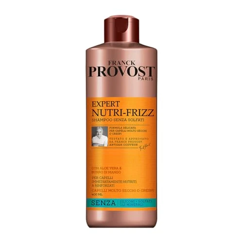 Franck Provost, Expert Nutri Frizz profesjonalny szampon do włosów suchych i kręconych, nawilżający, z aloesem i masłem mango, 400 ml