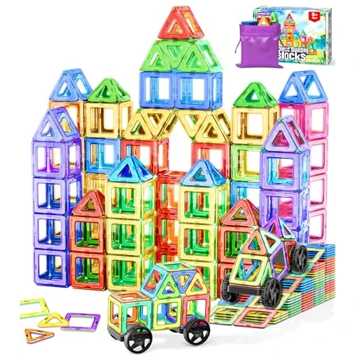 Offerta a tempo: COOLJOYA Costruzioni Magnetiche, Costruzioni Magnetiche per Bambini 3 Anni, Giochi per Bambini Giochi Montessori per Ragazzi e Ragazze di 3 4 5 6 7 8 annii, 50 Pezzi Blocchi Magnetici - 33% da 22.99 € a 15.42 €