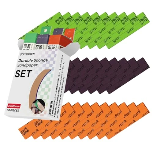 stedi Esponja de lijado para construcción modelo Gundam, herramientas de modelo Hobby de 3 mm, bloque de lijado a mano, impermeable, reutilizable en seco húmedo #1000#1200#1500, papel de lija de grano