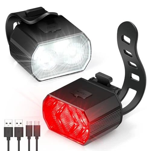 Oferta limitowana: Blendura Światło rowerowe, lampki rowerowe LED z możliwością ładowania USB IPX6, wodoodporne, 6 trybów oświetlenia, przednie i tylne światła rowerowe do jazdy nocnej, na kemping z 66.39 zł na 66.39 zł (oszczędź 0.00%)