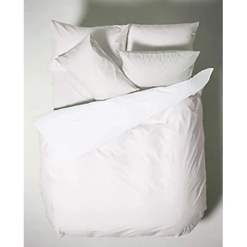 Bianca Plain Dyed White Beddengoedset, 180 cm, 100% percale katoen, wit
