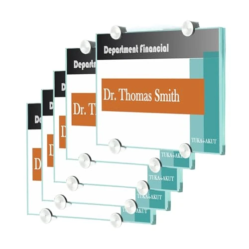 TUKA-i-AKUT 5x A3 Office Door Sign, Clear Acrylic Door and Wall Sign Sign Holder, Office Sign for Self-Writing for Sign 420mm x 297mm, Information Sign for Wall Mounting, Transparent, TKD8301-A3-5x