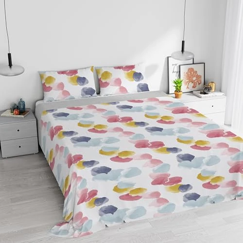 Limited-time offer: Italian Bed Linen Watercolor Duvet Cover Set Cotton 02 Double from 50.08 GBP to 50.08 GBP (save 0%)