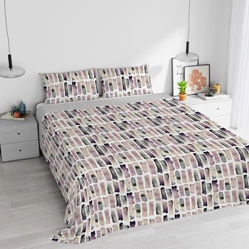 Offerta a tempo: Italian Bed Linen Parure letto con stampa digitale a copertura totale Watercolor, Matrimoniale, 12 — 37% da 54,90 € a 34,43 €