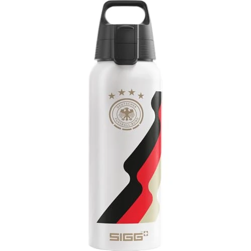 Offerta a tempo: SIGG - Borraccia in alluminio - WMB Pathfinder DFB Team - Certificazione climatica - Adatto per bevande gassate - A prova di perdite - Leggero - Senza BPA - Bianco con stampa - 1L - 36% da 27.95 € a 17.90 €