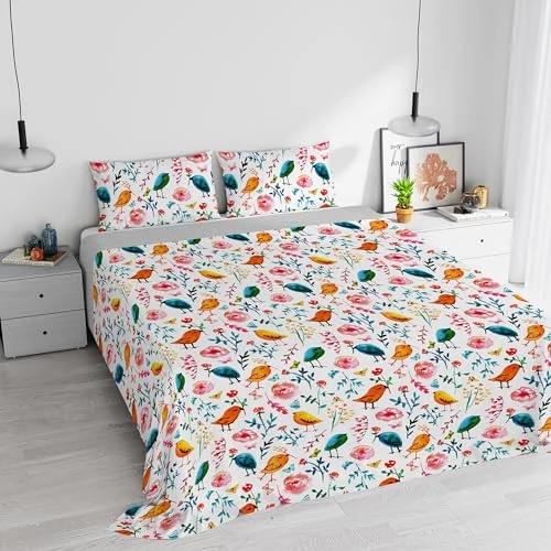 Offerta a tempo: Parure letto con stampa digitale a copertura totale Watercolor, Matrimoniale, 09 - 49% da 54.90 € a 27.88 €