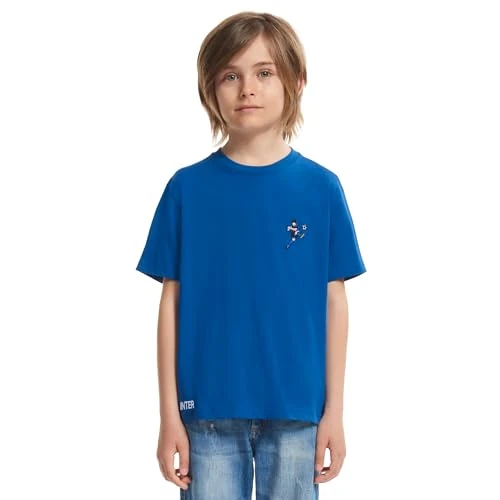 Inter Collection Unisex Adult Embroidery T-Shirt, Blue Royal, 6 Years