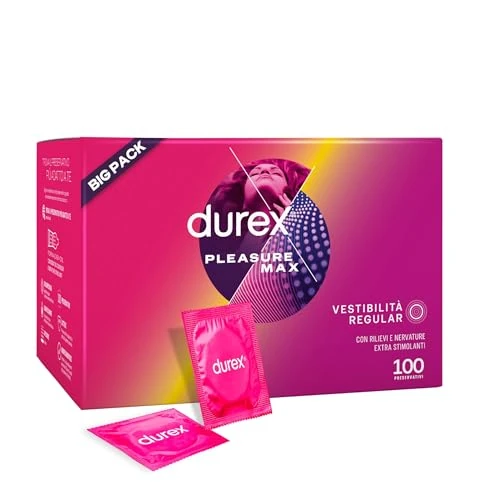 Offerta a tempo: Durex Pleasuremax - 100 Preservativi — 53% da 69,99 € a 32,59 €