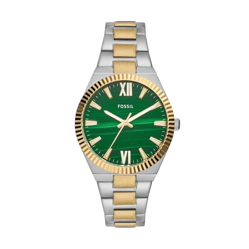 Offerta a tempo: FOSSIL Orologio Scarlette da donna, 38 mm Movimento al quarzo con data a tre lancette e cinturino in acciaio inossidabile, 38 mm, Verde oliva - 50% da 319.00 € a 159.50 €