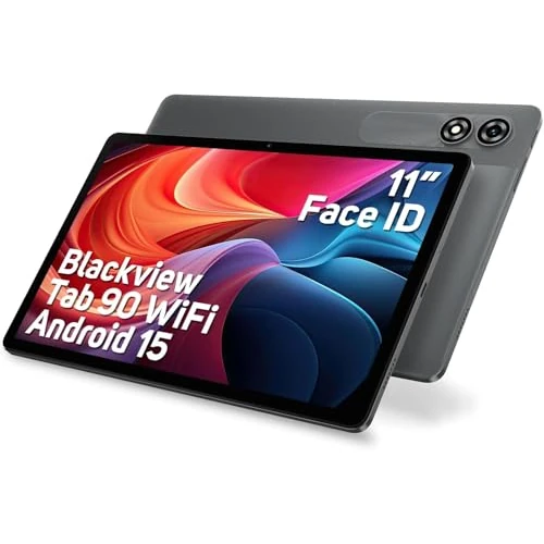 Blackview Tablet, Android 15 Tab 90WLAN, 12 GB RAM, 128 GB ROM/1 TB TF Gaming Tablet, Widevine L1 / 8200 mAh / 5G WiFi / Octa Core / GPS / WPS / 8MP + 13 MP / Face ID / Bluetooth 5.0 / 2 luidsprekers