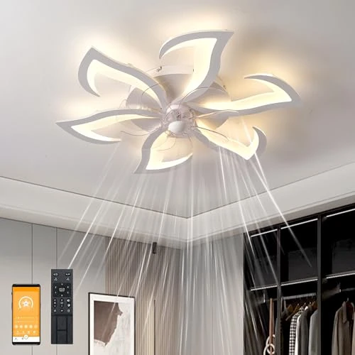 Offerta a tempo: MYYCX Ventilatore da Soffitto con Luce e telecomando, Dimmerabile LED Plafoniere — 23% da 72,00 € a 55,25 €