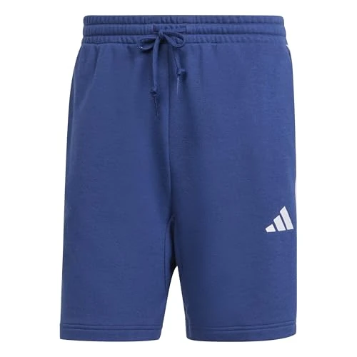 Zeitlich begrenztes Angebot: adidas Herren Essential Three Stripes French Terry Short Shorts, Dark Blue/White, S von 33.00 € auf 20.99 € (36% Rabatt)