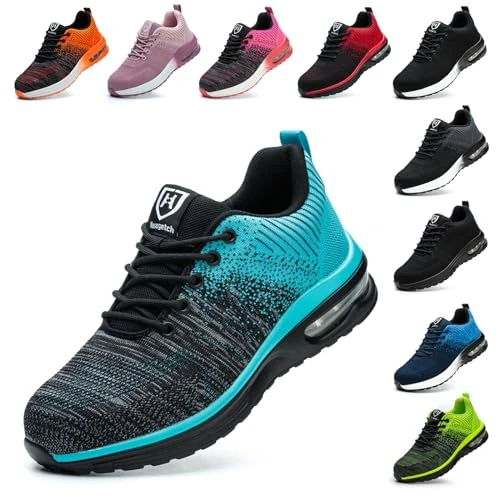 Offerta a tempo: Baofular Scarpe Antinfortunistiche Uomo Donna Leggere Scarpe da Lavoro Comode Scarpe Sicurezza Antiscivolo Traspiranti Ciano 40 EU 250 - 15% da 48.95 € a 41.59 €