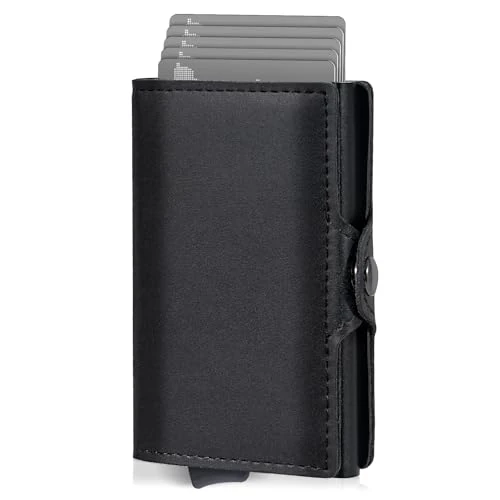 AISIR Wallet, Geldbörse Herren, Mini Geldbeutel Herren und Damen mit RFID, Slim Wallet mit Münzfach（schwarz）