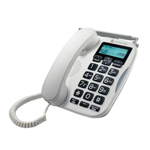 Motorola Voice - Telefon stacjonarny FW500 z kartą SIM i telefonem stacjonarnym - 4G LTE, zapasowy, do 8 godzin pracy na baterii, telefon alarmowy w przypadku awarii zasilania, duże klawisze