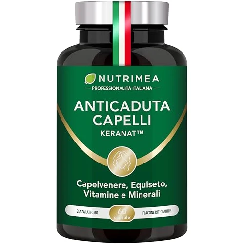 Offerta a tempo: Anticaduta Capelli Nutrimea | Integratore con Keranat™, Equiseto e Capelvenere | Ricco di Biotina, Zinco e Selenio | 60 Capsule | Nutrimea - 19% da 22.90 € a 18.54 €