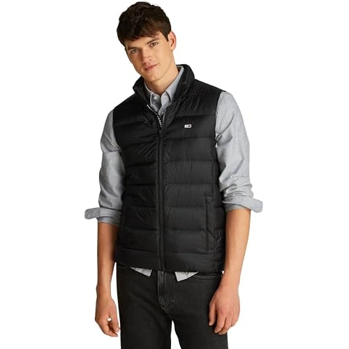 Tommy Jeans Herren Weste Down Leicht, Schwarz (Black), XXL