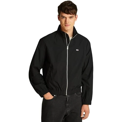 Tommy Jeans Cazadora cortavientos Hombre Essential con cuello alto, Negro (Black), XS