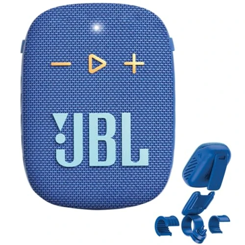Offerta a tempo: JBL Wind 3S Blue altoparlante Bluetooth portatile, 5 W RMS, 84 dB, 110 Hz–20 kHz, driver 1,75", IP67, batteria 1050 mAh, Bluetooth 5.0, USB-C, supporto manubrio, outdoor - 25% da 79.50 € a 59.99 €