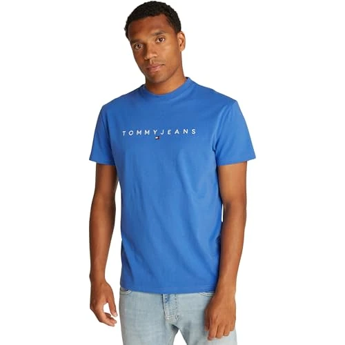 Tommy Jeans Koszulka męska S/S, Niebieski (Tempo Blue), XXL