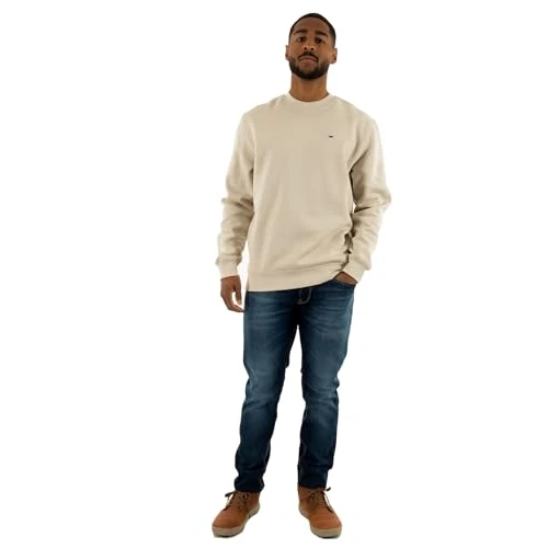 Offerta a tempo: Tommy Jeans Tjm Reg S Flag Crew Dm0Dm20741, Felpa Pullover, Uomo, Beige (Newsprint), XS - 42% da 69.90 € a 40.37 €
