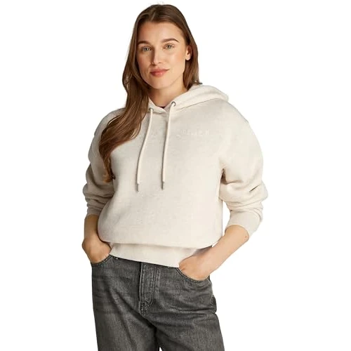Limited-time offer: Tommy Hilfiger Women’s Logo Hoodie, Off-White (Oatmilk Heather), XXXL from 147.78 £ to 24.56 £ (save 83.38%)