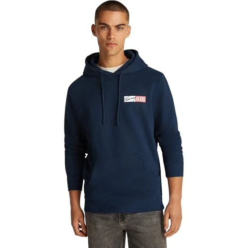 Tommy Jeans Heren TJM REG ENTRY GRAPHIC HOODIE EXT DM0DM20257 Pullover Hoodie, Blauw (Dark Night Navy), M, Blauw (Donker Nacht Marine), M