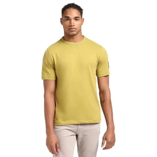 Offerta a tempo: Calvin Klein Uomo T-Shirt Maniche Corte Regular Tee con Etichetta con Logo, Verde (Willow), XXS - 0.00% da 22.97 € a 22.97 €