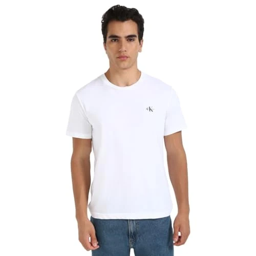 Limited offer: Calvin Klein Men's 2 Pack Monologo T-Shirt J30j320199 S/S T-Shirts (Pack of 2) from 55.10 EUR to 27.00 EUR (save 51%)