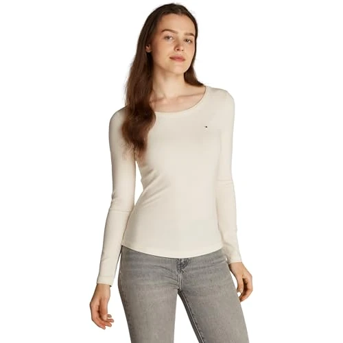 Begrenztes Angebot: Tommy Hilfiger Damen Langarmshirt Slim Fit Rundhalsausschnitt von 69.92 EUR auf 41.95 EUR (Rabatt 40%)