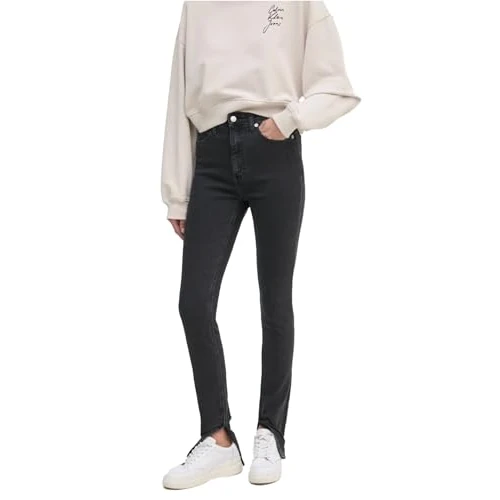 Calvin Klein Jeans Women's HIGH Rise Super Skinny J20J224485 Skinny, Denim (Denim Black), 25W / 34L
