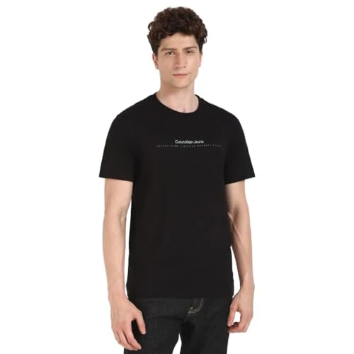 Limitiertes Angebot: Calvin Klein Herren T-Shirts Kurzarm Minimal Logo Tee Rundhalsausschnitt, Schwarz (Ck Black), XS von 34.90 EUR auf 19.61 EUR (Spare 44%)