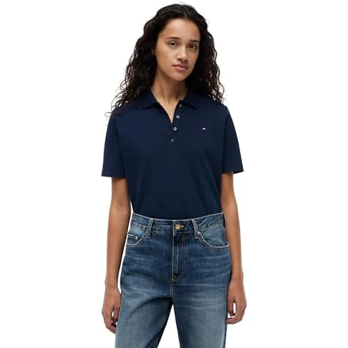 Offre limitée : Tommy Hilfiger Polo Manches Courtes Femme 1985 Pique Regular Fit, Bleu (Dark Night Navy), XXL de 55.93 € à 55.93 € (0.00% de remise)