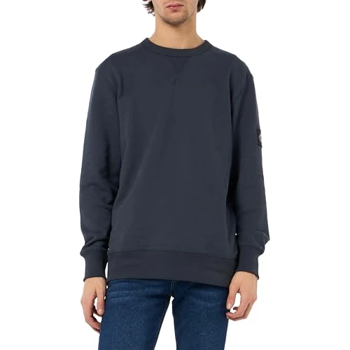 Offre limitee: Calvin Klein Sweat Homme Badge Crew Neck Coton, Bleu (India Ink), XXL de 55.93 EUR a 55.93 EUR (economie 0%)