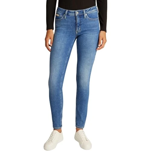 Offre limitée : Calvin Klein Mid Rj20j224491 Jean Femme Mid Rise Skinny Fit, Bleu (Denim Dark), 30W/26L - Skinny - Femme de 99.33 EUR à 66.55 EUR (remise 33%)