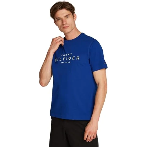 Offerta a tempo: Tommy Hilfiger Uomo T-Shirt Maniche Corte Big Regular Fit, Blu (Wedge Blue), XS - 38% da 39.90 € a 24.80 €
